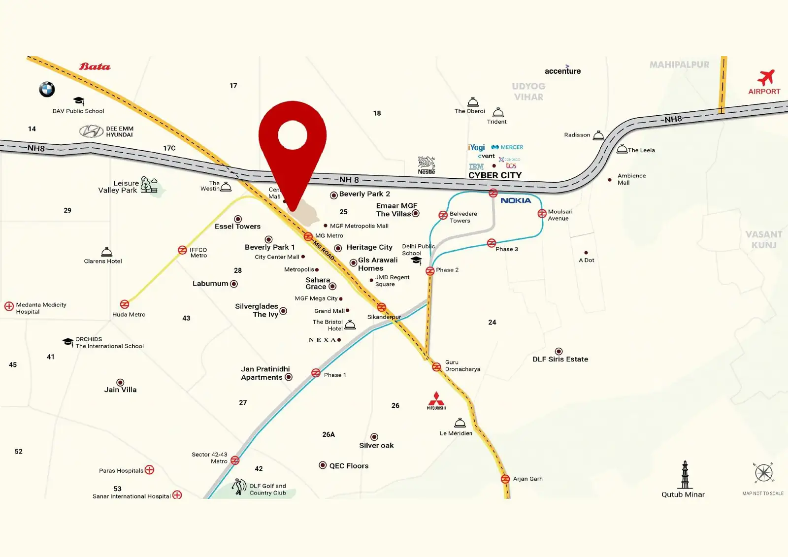 location-map-M3M Jewel - Buy property in Gurugram